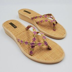 J. Crew Bamboo Mini Wedge Flip Flops